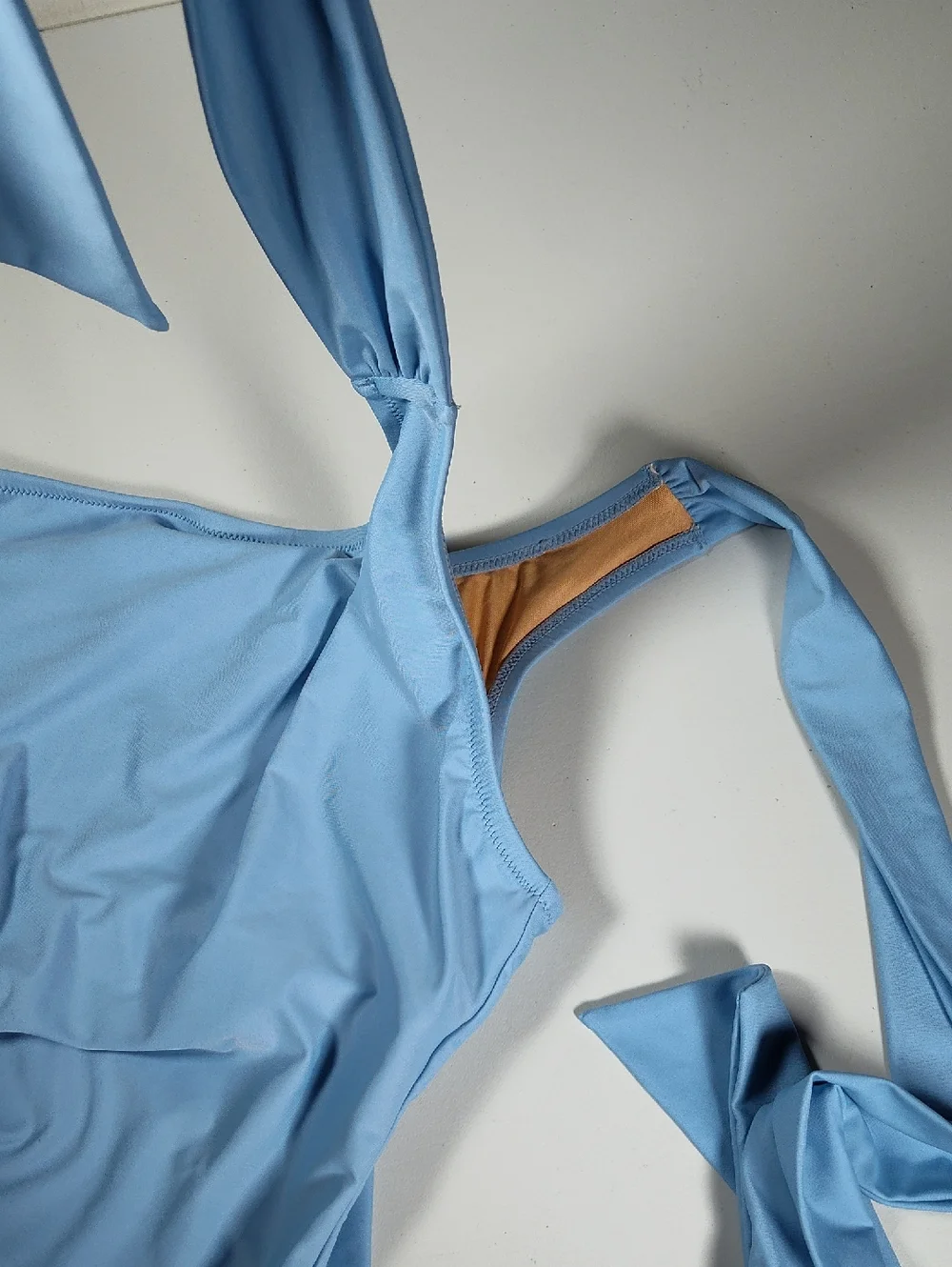 J. Crew Bow one-shoulder one-piece swimsuit light blue mist 12 - Picture 6 of 15